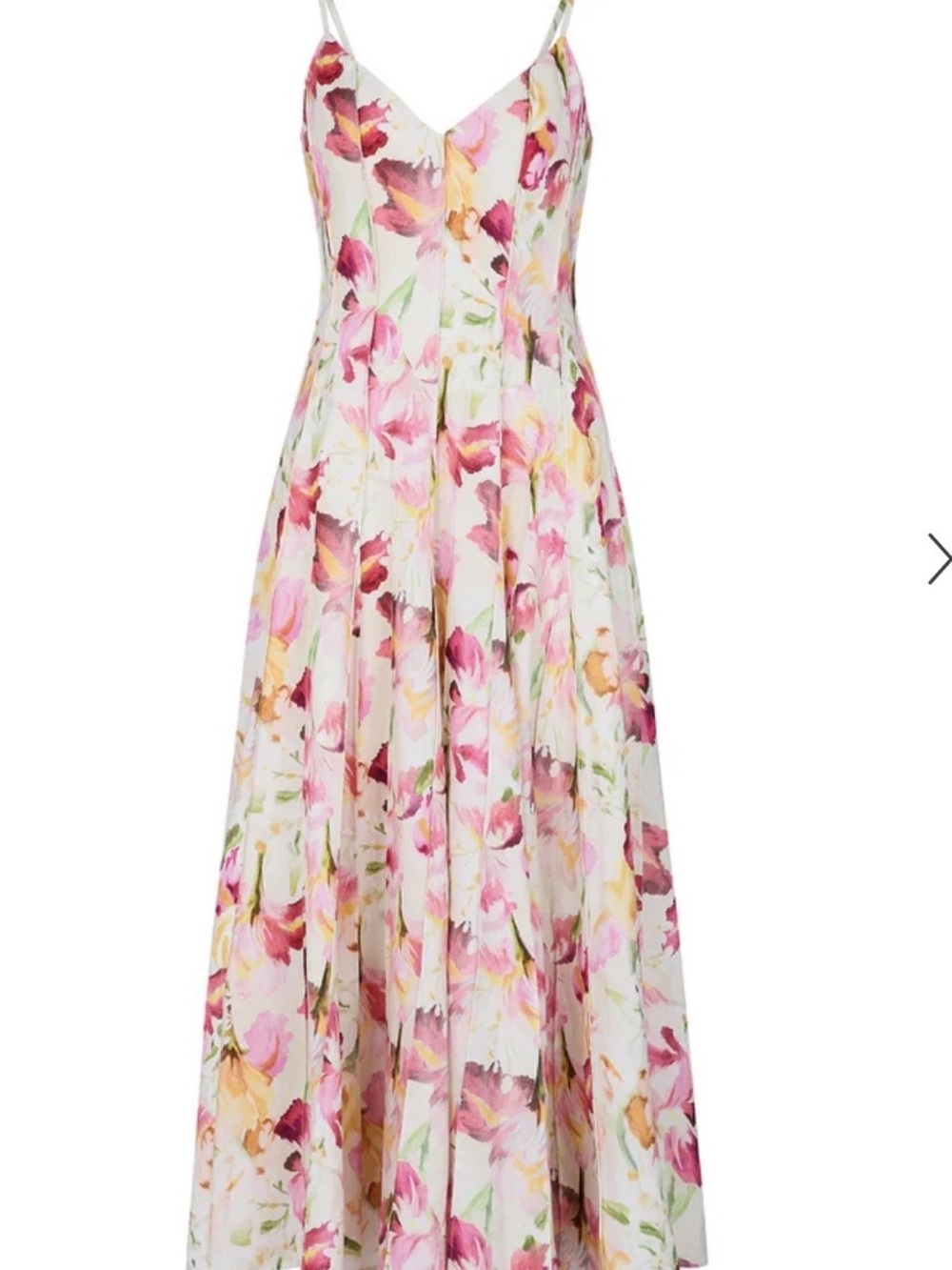 NICHOLAS White Floral Maxi Dress with Pink and Yellow Print